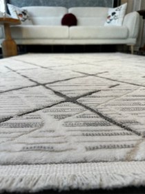 Resim Still Halı Salon, Oturma, Yatak Odası Halısı Desen Kodu 77229-095 Bej 