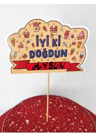 Resim 30 Adet Karton Iyi Ki Doğdun Isim Yazılabilir Konuşma Kartı 20 Cm-kişiye Özel Doğum Günü El Pankartı 
