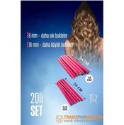 Resim Skygo Modacar Sosis Latex Bigudi - Isısız Saç Bigudisi 8 ve 18 mm 20 Adet 