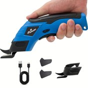 Resim Kablosuz Elektrikli Makas, 3.7V 2000mAh Şarj Edilebilir Ağır Hizmet Tipi Makaslar Güvenlik Kilidi ve USB Type-C Şarj Portu ile Halı, Deri, Karton, Dikiş, El İşi ve Kesim için - Anneler Günü İçin Mükemmel Hediye 