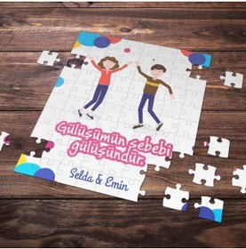 Resim Kalitehanem Kişiye Özel Romantik Tasarımlı Puzzle -p17 P9482S4696 