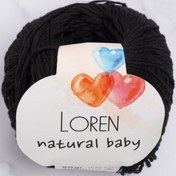 Resim Loren Natural Baby Siyah El Örgü İpi - R004 - 33697 