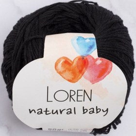 Resim Loren Natural Baby Siyah El Örgü İpi - R004 - 33697 