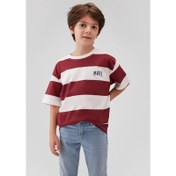 Resim Mavi Logo Baskılı Erkek Çocuk T-shirt M6610183-88061 