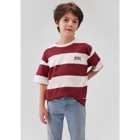 Resim Mavi Logo Baskılı Erkek Çocuk T-shirt M6610183-88061 
