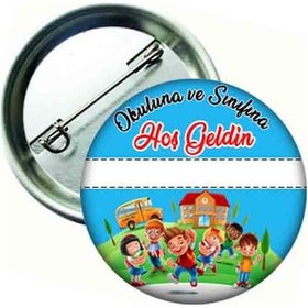 Resim 20 Adet Okuluna ve Sinifina Hoş Geldin Öğrenci Yaka Rozeti Çok Renkli 