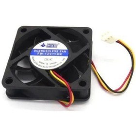 Resim 6 cm 12 volt fan 12 volt 6 cm 2 pinli 20 cm kablo uzunluğu 60x60x15mm fan 