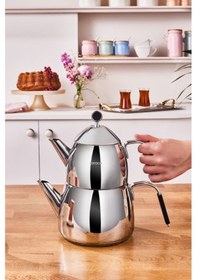 Resim Karaca Rodos İndüksiyon Tabanlı Midi Çaydanlık Takımı Siyah 