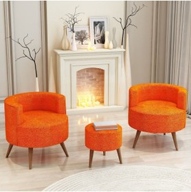 Resim Genel Markalar Çay Seti Ikili Koltuk Berjer Ve Puf Takımı (SALON, BALKON, OFİS) 3 Lü Takım 