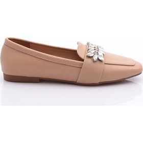 Resim Dgn 50085-23y Kadin Kristal Taşli Tokali Loafer 5008-1423-R15042 Ten Rengi 