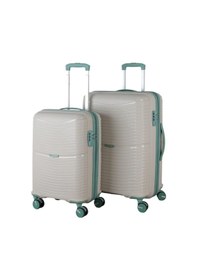Resim V379 Aura Y.üretim Pp Valiz 55 Cm + 65 Cm Kemik/suyeşili Set S24sy1000098-set 10730 Kemik/suyeşili 