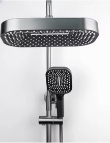 Resim Home Lüks Siyah-Krom Yağmurlama Tepe Duş Seti 