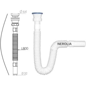 Resim Lavabo Gider Hortumu/körüklü Lavabo Sifonu/eviye Gider Borusu (Paslanmaz Çelik Süzgeçli ve Vidalıdır) 