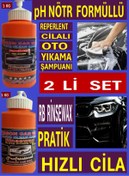 Resim ribbonwax 2 Lİ SET Pratik Hızlı Cila Su- Yağmur Kaydırıcı 1 Kg Cilalı Oto Yıkama Şampuanı 1 Kg 