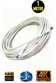 Resim usin 1 Metre 64 Tel Rg6/u4 Full Hd 3d 4k Anten Tv Çanak Uydu Lnb Kablosu ( F Konnektör Takılı Hazır ) 