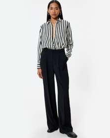 Resim Saten Gömlek Uzun Kollu Renk Kontrastlı 