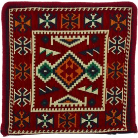 Resim HitDukkan Dekoratif Otantik Çift Taraflı Fermuarlı Kilim Şark Köşesi Minder Kılıfı (40cmx41cm) 