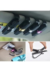 Resim Araç İçi Güneşliğe Takılan 2&amp Apos Li Gözlük,kart,para Takmalık Aparat 5468 Çok Renkli 