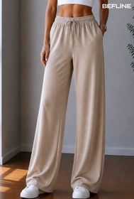 Resim LAVİNİM Kadın Keten Oversize LooseFit Rahat Pantolon 