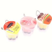 Resim 1 adet Sevimli Yumurta Süt Puding Anahtarlık - Gerçekçi Yiyecek Tasarımı ile Reçine İşlemeli, Çiftler & Sevgililer Günü Hediyesi için Mükemmel, Halka Tokalı Dekoratif Aksesuar 
