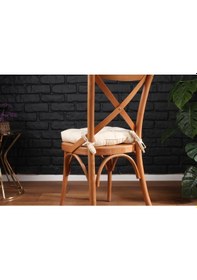 Resim Altınpamuk Altınpamuk Lüx Pofidik Krem Sandalye Minderi Özel Lüx Dikişli Bağ 