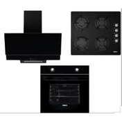 Resim Alpina Ankastre Set 3'lü Cam Siyah Statik 