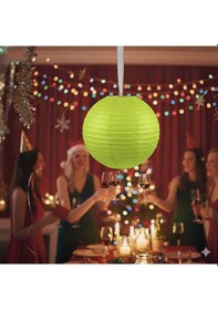 Resim 35 Cm Fıstık Yeşili Büyük Japon Feneri Çin Feneri Parti Dekorasyonu Diğer 