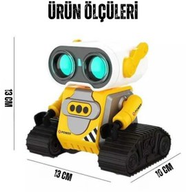 Resim giffy Oyuncak Uzaktan Kumandalı El Sensörlü Akıllı WALL-E Robot Dahili Şarjlı Işıklı Sesli Fonksiyon Sarı 