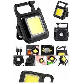 Resim Işıldak Usb Şarjlı Cep El Feneri Taşınabilir Mini Led Işık Çok Fonksiyonlu 