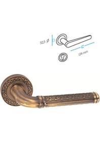 Resim Doğanlar Topkapı Lüx Prinç Rozetli Kapı Kolu Olifka Antik Sarı 