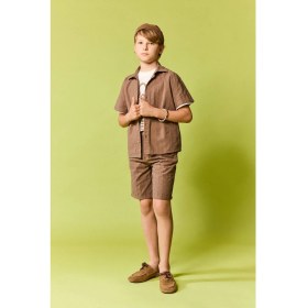 Resim DeFacto Regular Fit Poplin Kısa Kollu Gömlek Erkek Çocuk H7517A826HS 