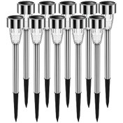 Resim Geeksen Güneş Enerjili 10 Adet Parlak Dış Mekan Aydınlatma, Paslanmaz Çelik 8 Saat Su Geçirmez Bahçe Ve Yürüyüş Yolu Işıklandırma Beyaz 