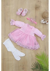 Resim Kız Bebek Mevlüt Elbisesi Gelinlik Fransız Dantelli Mevlit Takımı Bebek Mevlütlük Seti Stl6839 