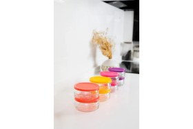 Resim Yunusoğlu Home 8'li Premium Kahvaltılık Seti 410 cc | Beyaz Plastik Kapaklı, Cam Saklama Kabı, Hava Geçirmez 