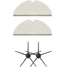 Resim Roborock S6 Maxv Uyumlu Yedek Mop Ve Yan Fırça-4 Parça 