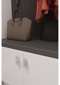 Resim Asra Trend Mdf Vestiyer & Portmanto & Ayakkabılık -180x208x35cm,aynalı,askılı,çok Raflı,kapaklı V-02 Beyaz - Antrasit Beyaz 