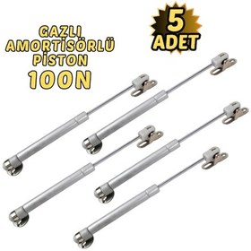 Resim 5 Li Dolap Kapak Pistonu Mutfak Dolabı Gazlı Amortisör 100n 27cm Metalik Gri 