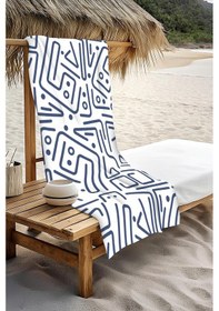 Resim Dijital Baskı Plaj Deniz Havlusu Modern Desenli Peştamal Hvl0088 Renkli 