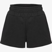 Resim Kadın Pamuklu Siyah Bel Lastik Detaylı Şort A1135 Siyah 