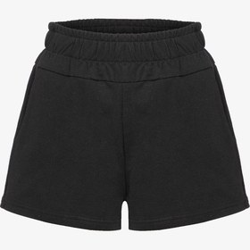 Resim Kadın Pamuklu Siyah Bel Lastik Detaylı Şort A1135 Siyah 