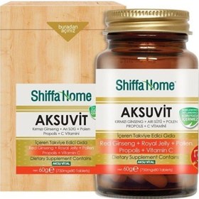 Resim Shiffa Home Aksuvit 80 Tablet Ginseng + Arı Sütü + Polen Propolis 
