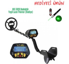 Resim Md 3028 Define Altın Metal Dedektörü - Yeşil Lazer Pointer Hediyeli 