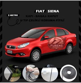 Resim Fiat Siena Oto Araç Kapı Koruma Fitili 5metre Parlak Siyah Renk 