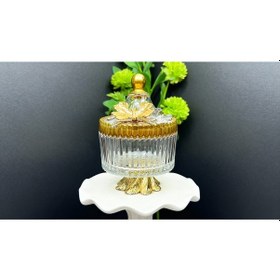 Resim Elta Collection Yeni Model Gold Metal Ayaklı Kapaklı Kelebekli Şekerlik Sunumluk Çerezlik Hediyelik Gold 