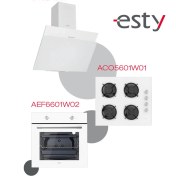 Resim Esty Beyaz Ankastre Set (Fırın AEF6601W02 - Ocak ACO5601W01 - Davlumbaz 3462 W01) 