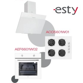 Resim Esty Beyaz Ankastre Set (Fırın AEF6601W02 - Ocak ACO5601W01 - Davlumbaz 3462 W01) 