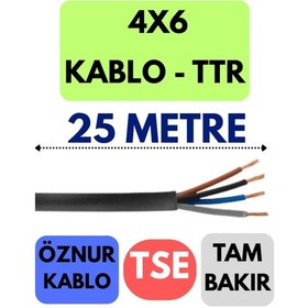 Resim Öznur 4x6 Ttr Kablo Metre Seçenekli Siyah - 25 Metre 