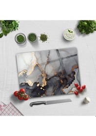 Resim Decorita Cam Kesme Tahtası | Stark Mermer Görünümlü | 30cm x 40cm 