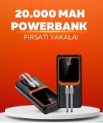 Resim Enseb 20.000 mAh Powerbank – 22.5W Hızlı Şarj, Çok Kablolu, Dijital Göstergeli 