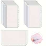 Resim 10/20 adet A6 Boyutlu Bağlama Cebi, Bütçeleme için 6 Delikli Şeffaf Fermuarlı Dosya, Plastik Bütçe Nakit Cüzdan Bağlama Çantası, 6 Halkalı Bağlama Cebi için Uygun, Su Geçirmez PVC Dosya Çantası 